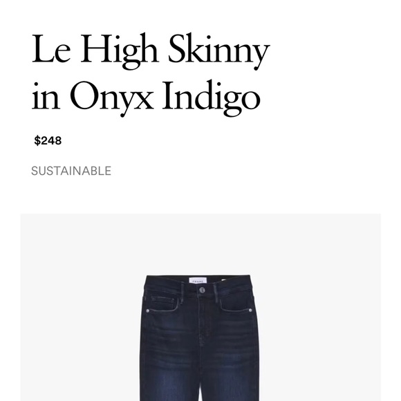 Frame Le high skinny in Oynx Indigo - Picture 2 of 11
